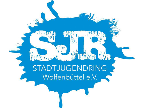 blauweißes Logo des Stadtjugendrings Wolfenbüttel e.V.