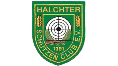 Grün-gelbes Logo des Schützenclub e.V. Halchter.