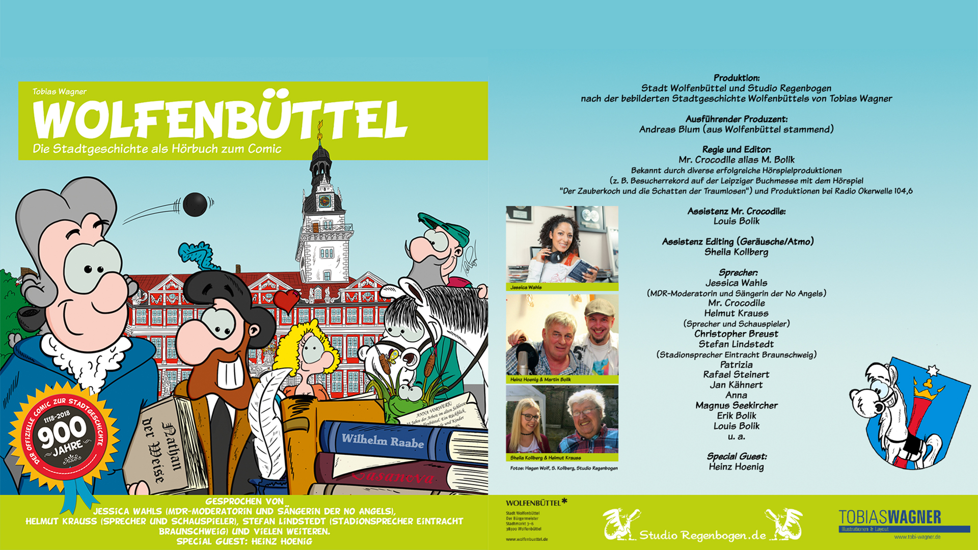 Einband einer Hörbuch-CD mit dem Titel: Wolfenbüttel. Die Stadtgeschichte als Hörbuch zum Comic.
