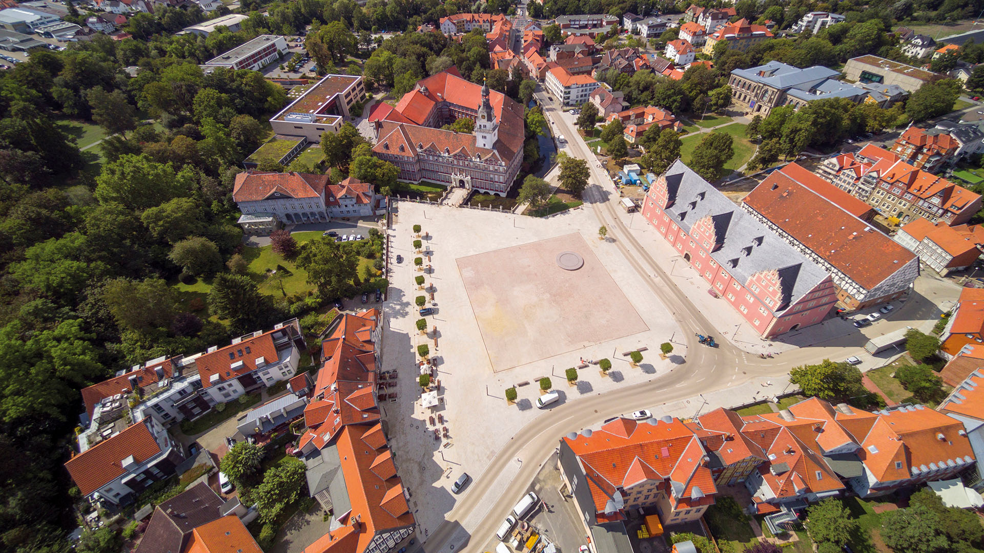 Luftbild vom Schlossplatz