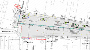 Neugestaltung der Fußgängerzone: Lageplan 2. Bauabschnitt