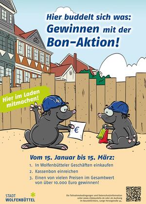 Plakat zur Buddel-Bon-Aktion im Wolfenbütteler Einzelhandel